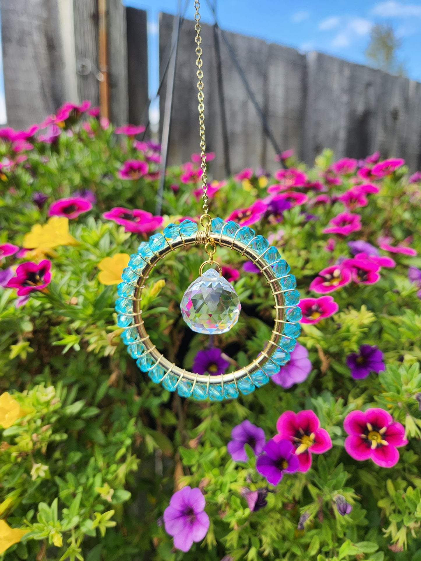 Blue Crystal Sun Catcher