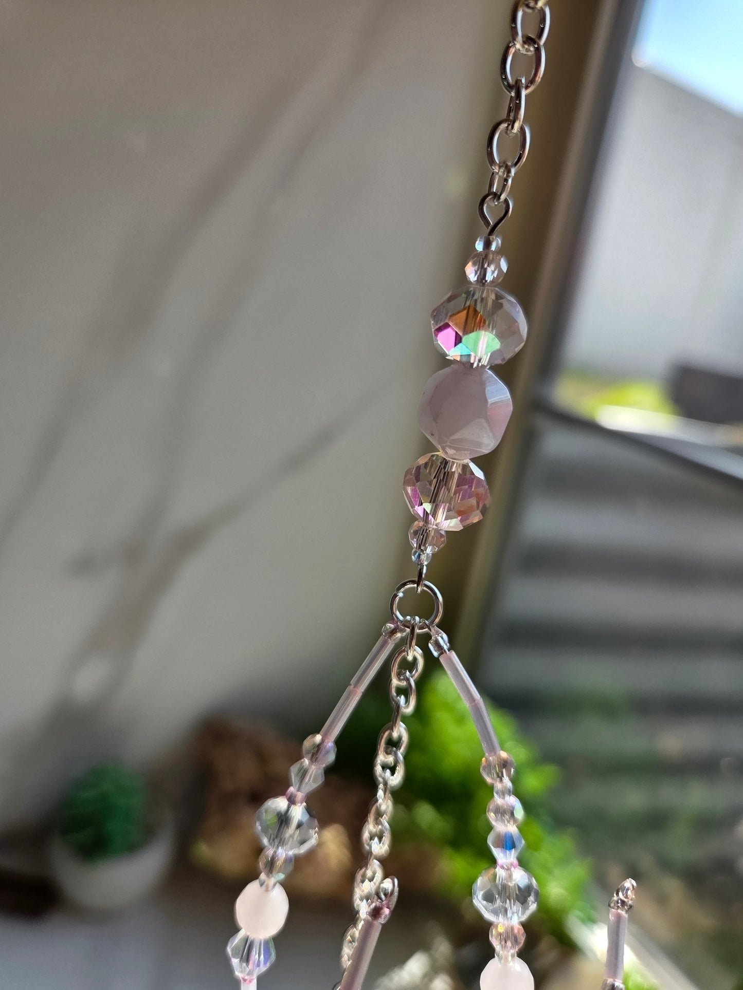 Rose Quartz Spider Suncatcher 🕷🌹