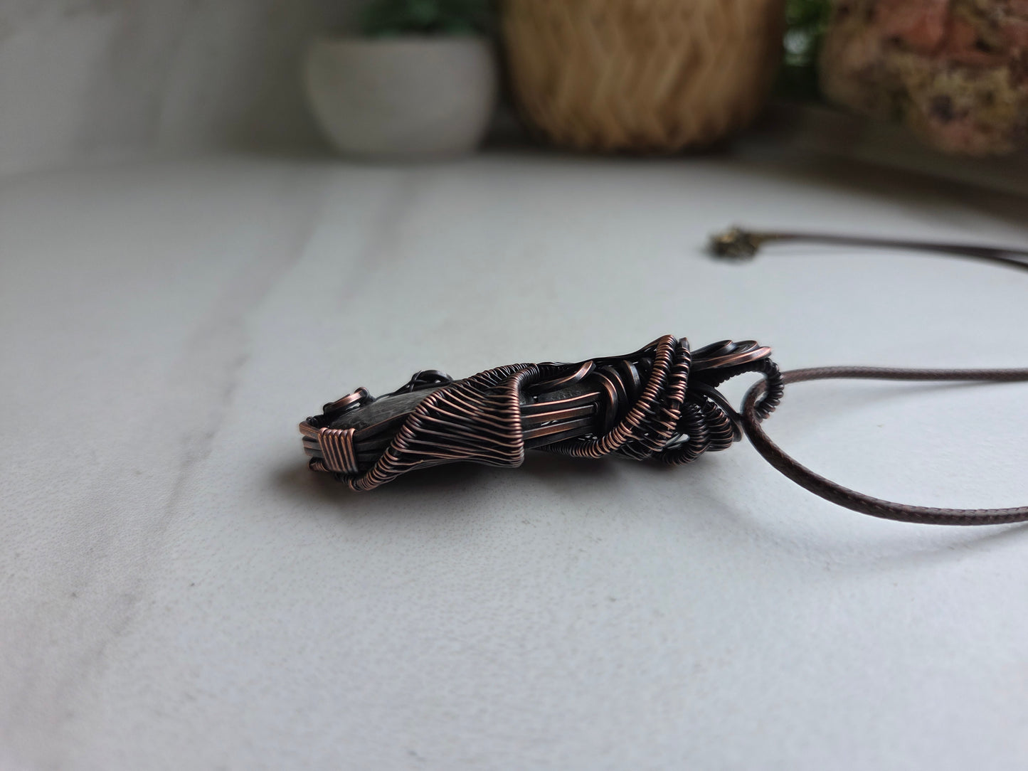 Black Fossil Coral & Labradorite Mystical Necklace