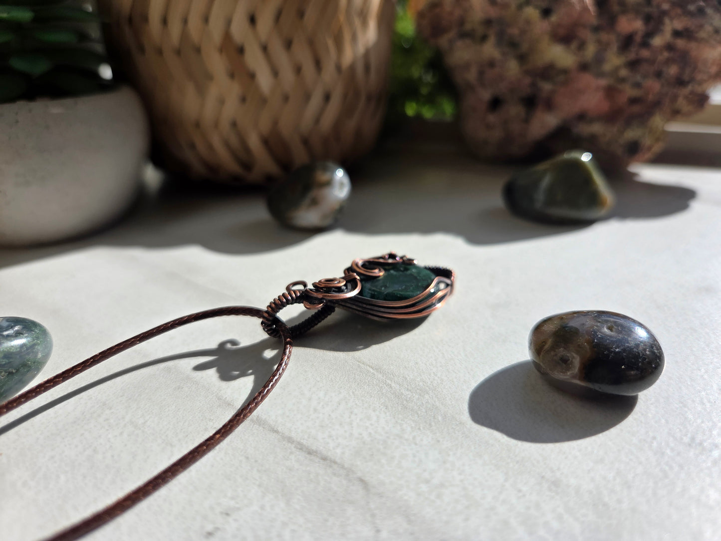 Woodland Whisper Amulet – Moss Agate Necklace 🌿