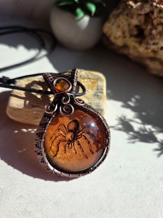 Carnelian Sipder Necklace 🕷🧡
