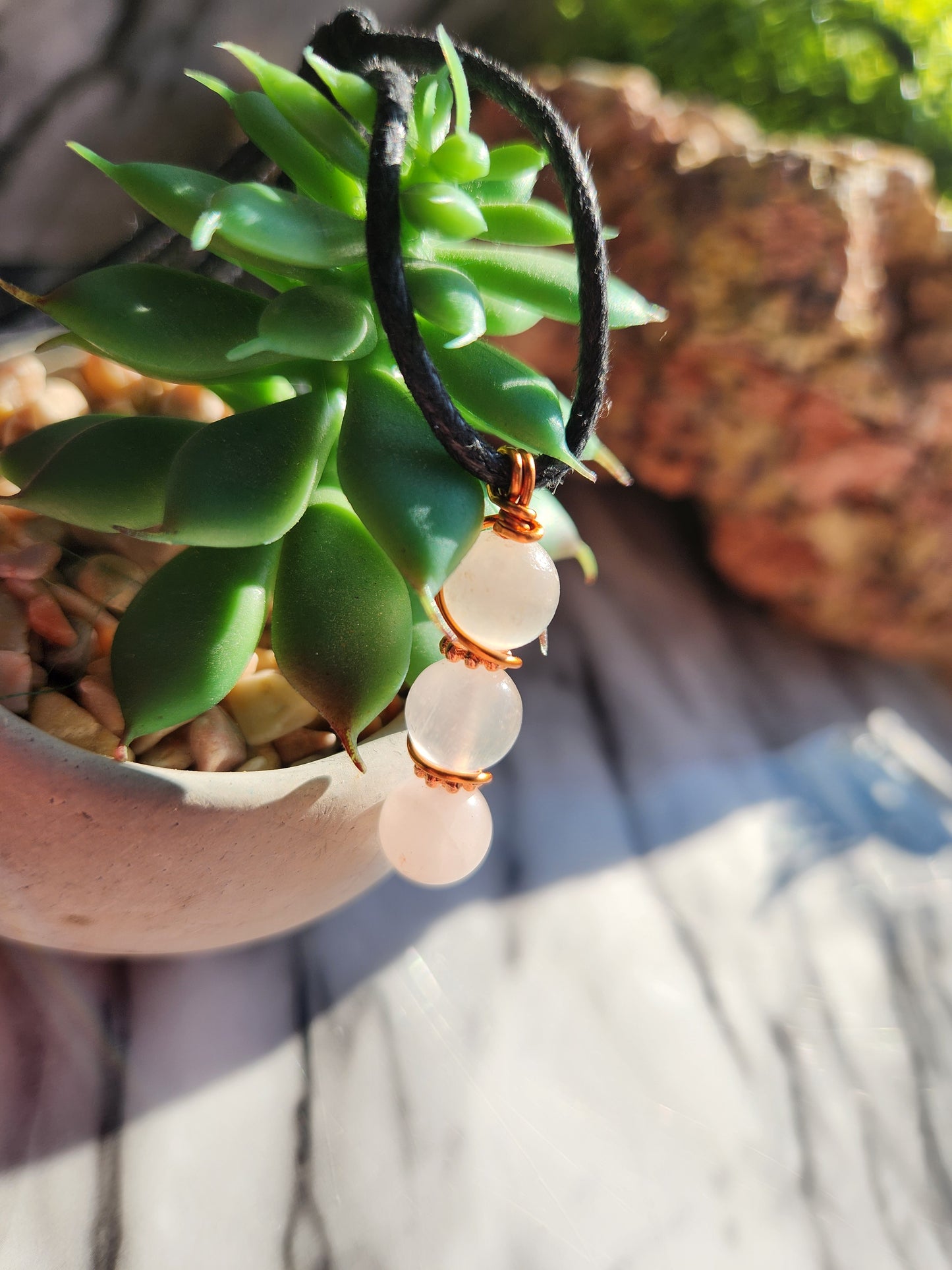 3 Beaded Selenite Necklace