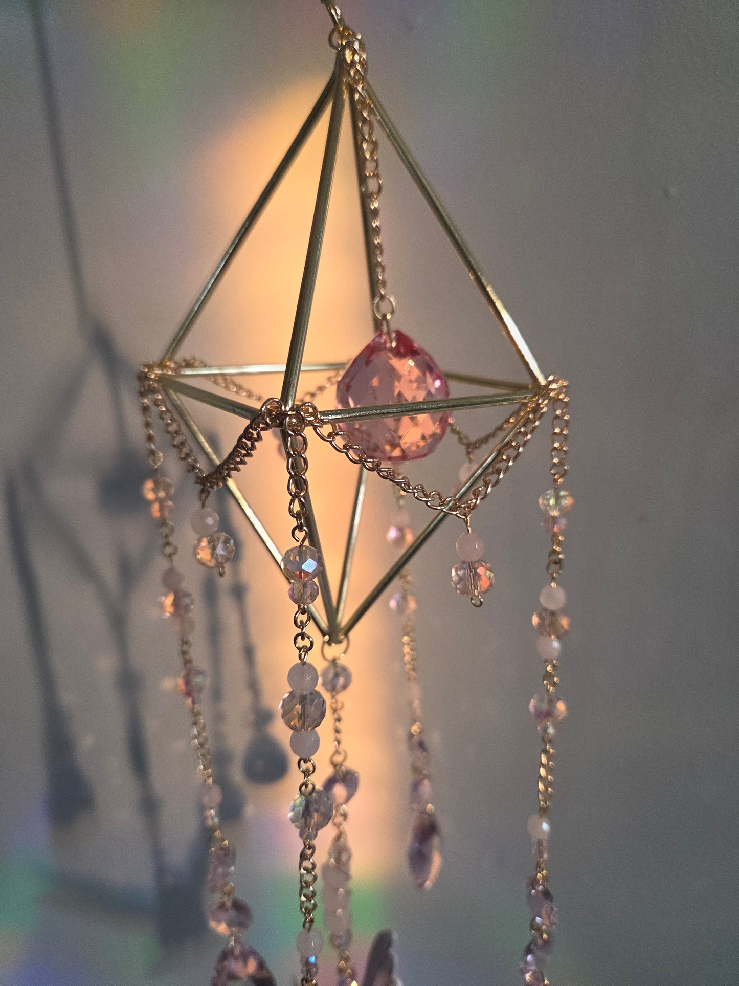 Rose Quartz Hummingbird Suncatcher ☀️