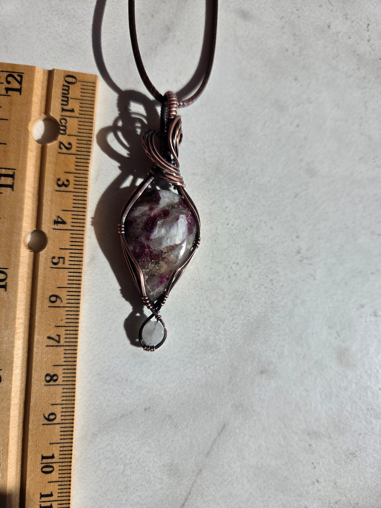 Rubellite and Rainbow Moonstone Necklace 💖