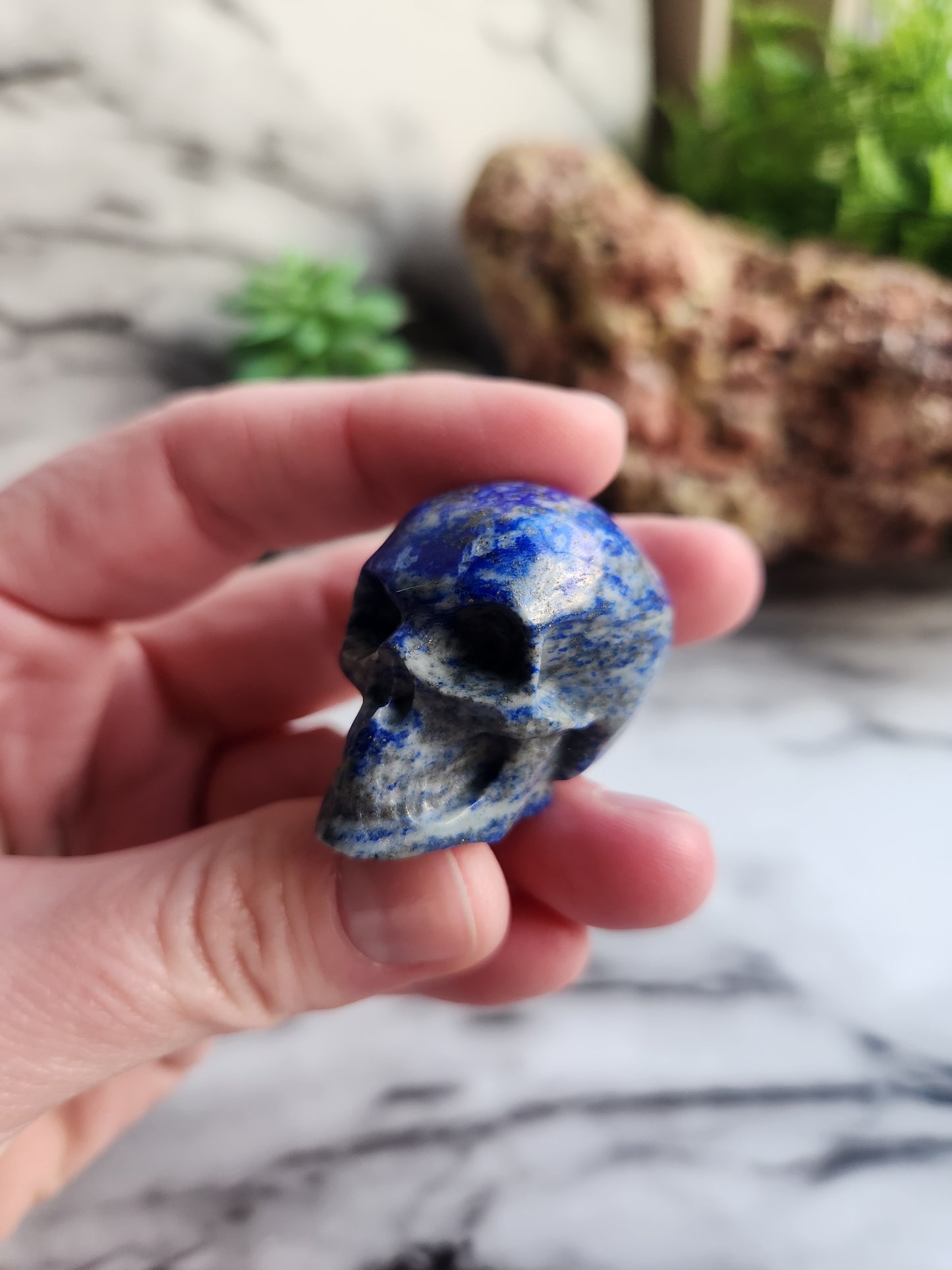 Lapislazuli Skull Carving