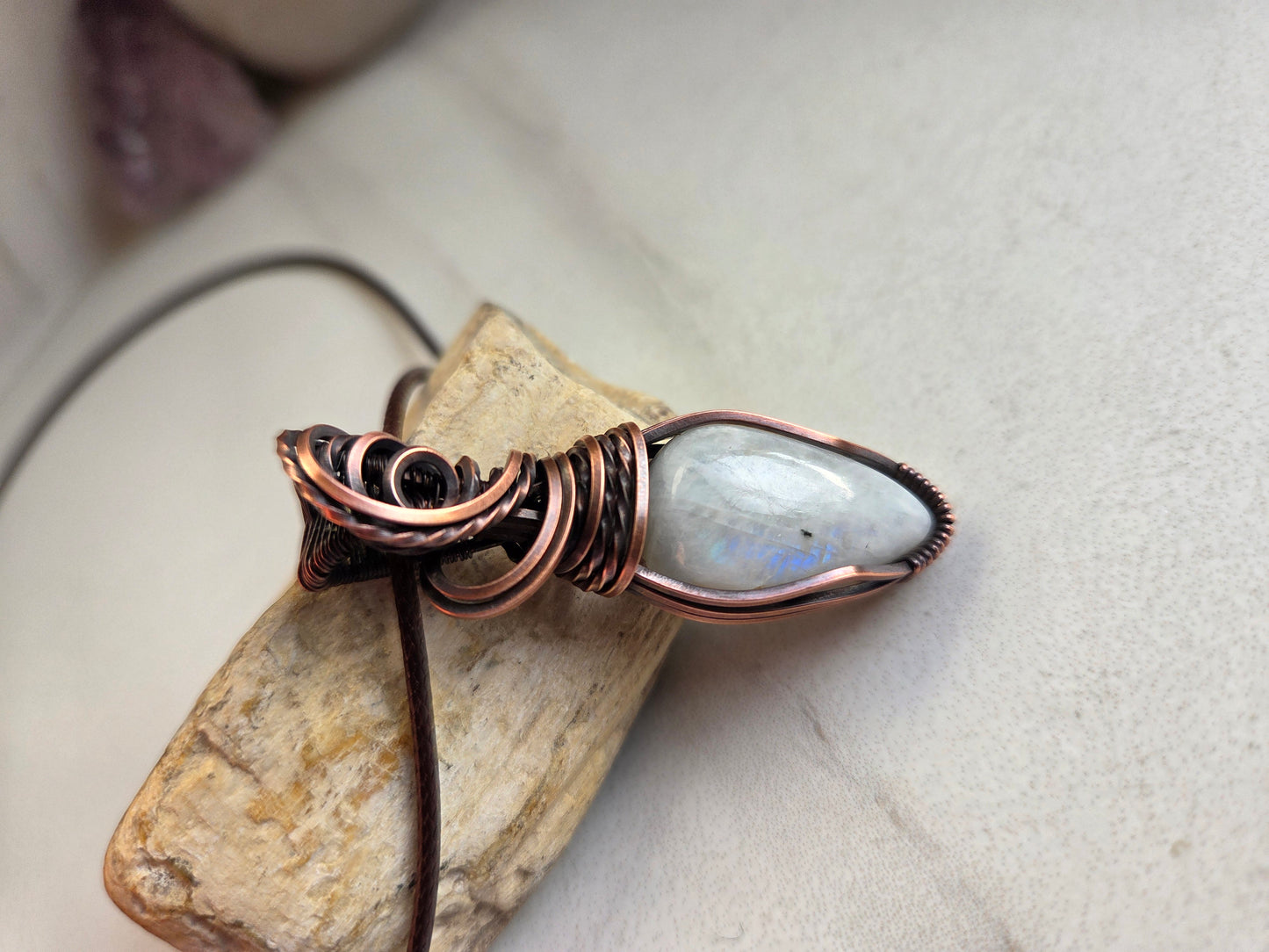 Rainbow Moonstone Necklace 🌈🌙