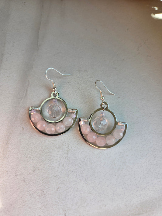 Rose Quartz Dangle Earrings 🌹