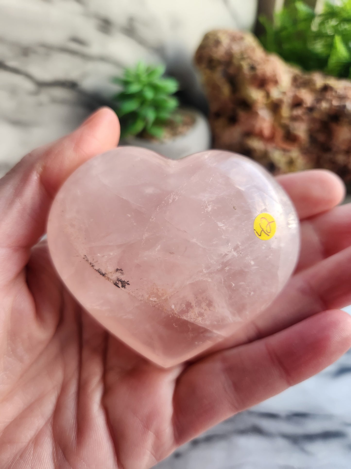 Rose Quartz Heart Carving