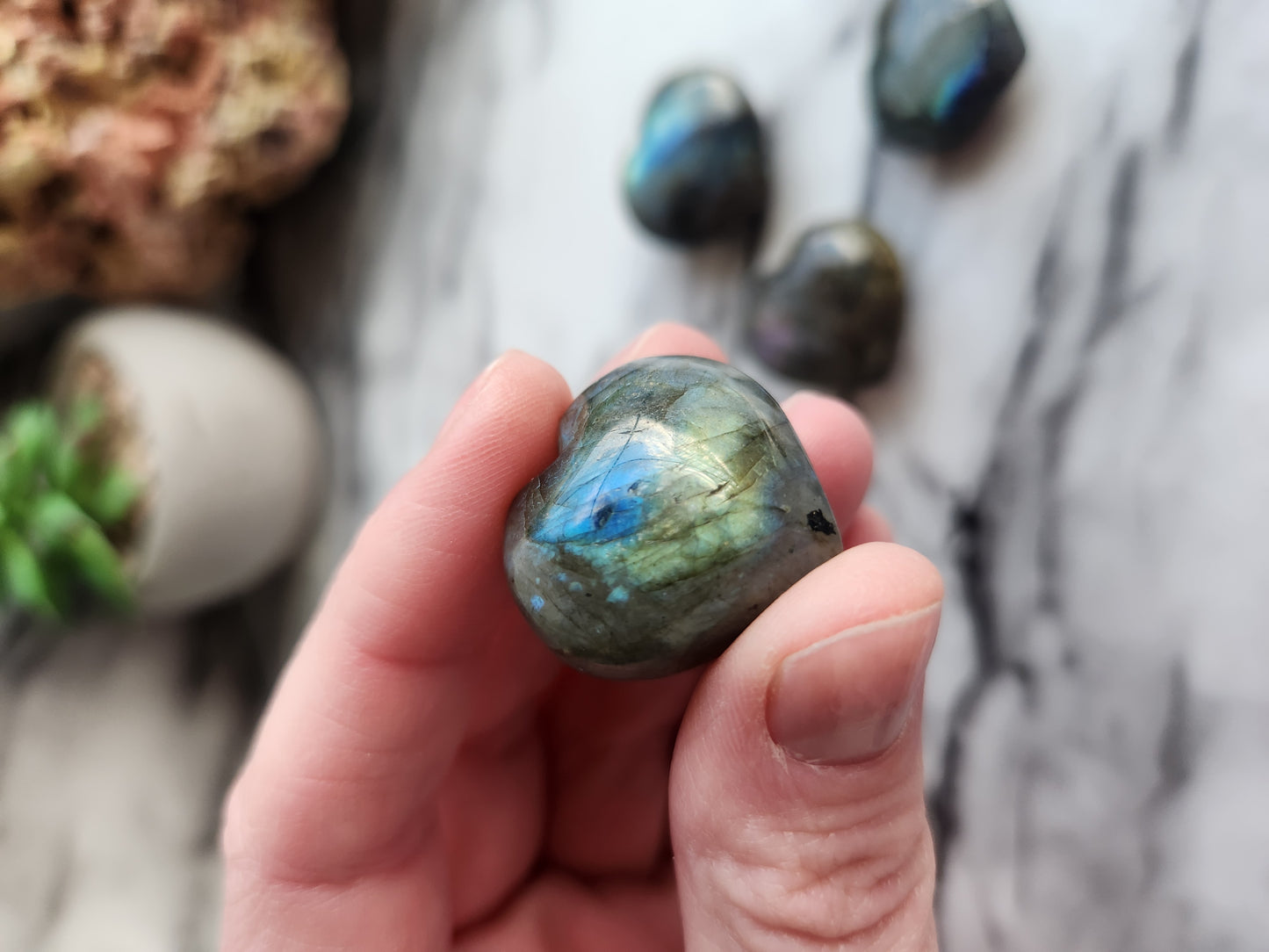 Labradorite Mini Heart Carving