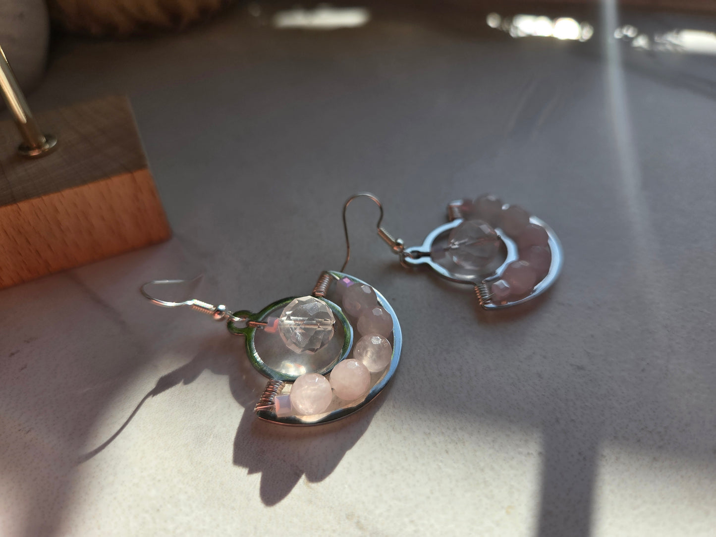 Rose Quartz Dangle Earrings 🌹