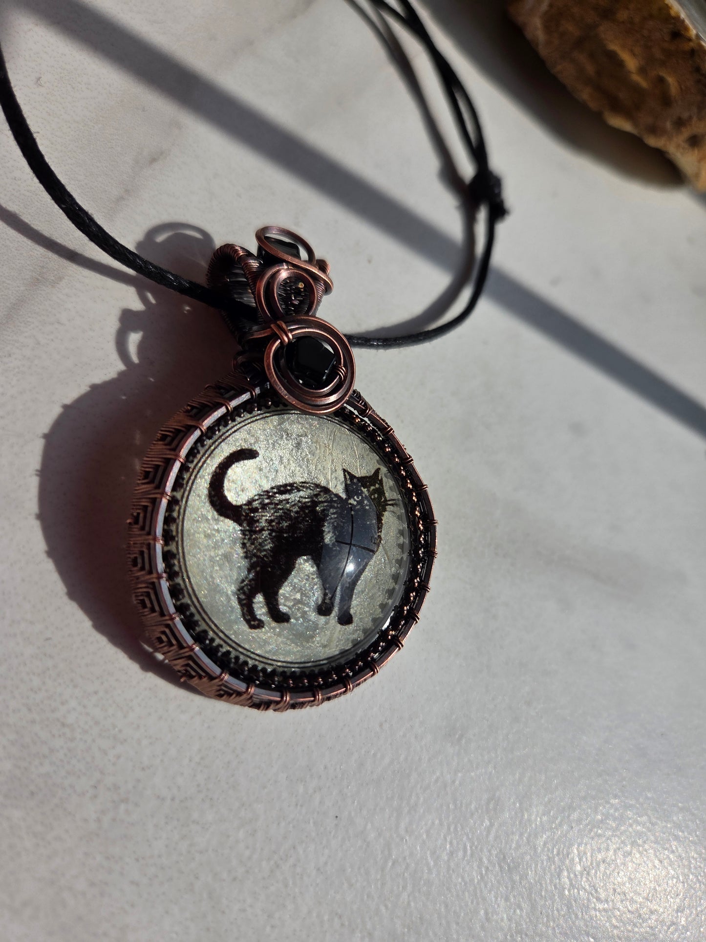 Black Tourmaline Cat Necklace 🐈‍⬛️
