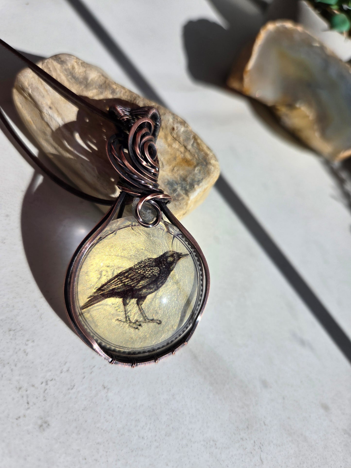 Labradorite Crow Necklace 🖤🐦‍⬛