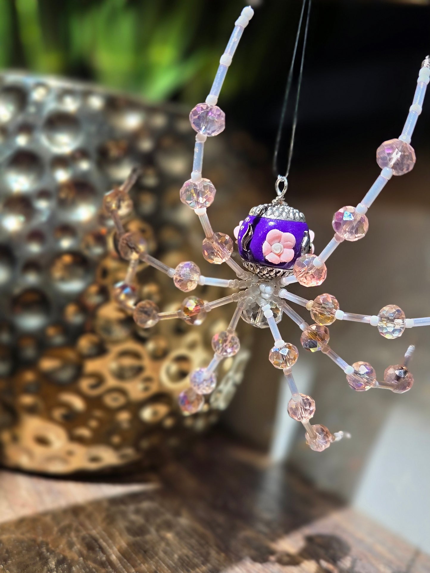 Beaded Sparkle Spider 🌹Pink/Purple
