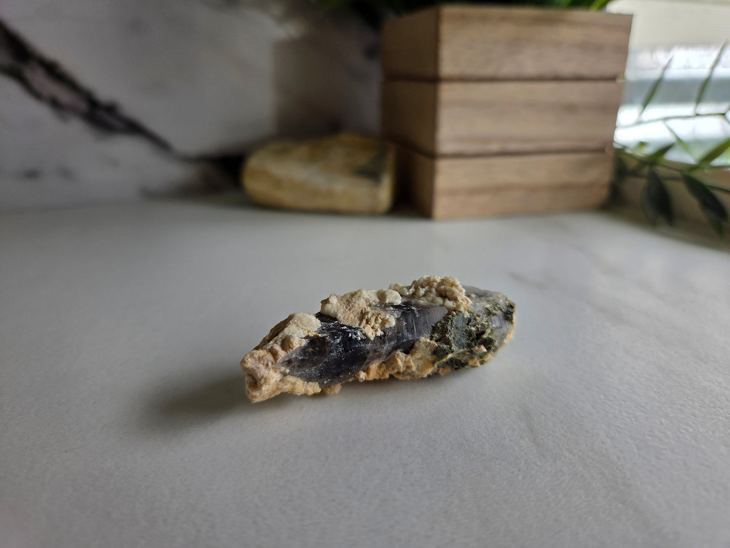 Smoky Quartz with Epidote Specimen