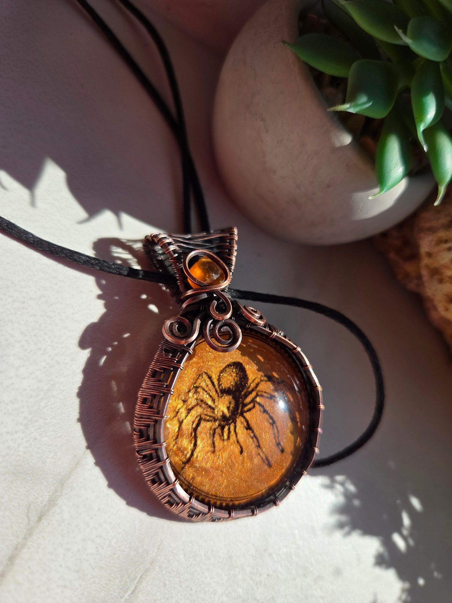Carnelian Sipder Necklace 🕷🧡