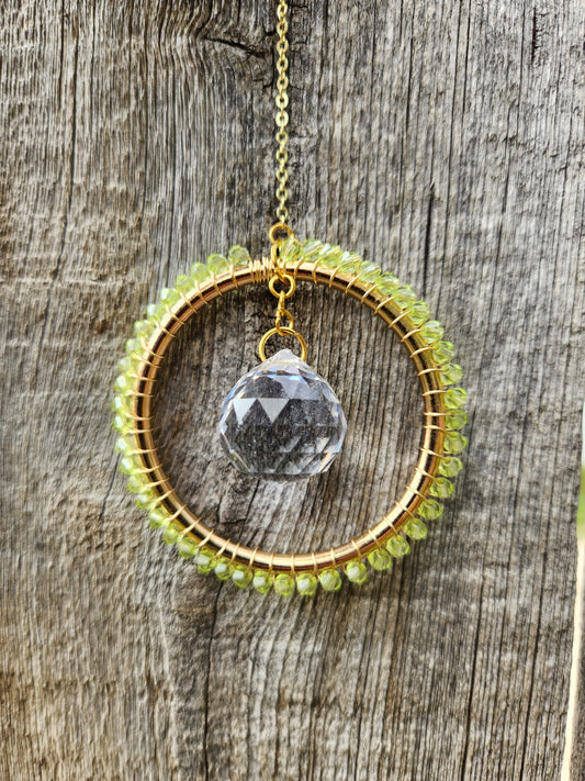 Green Crystal Sun Catcher