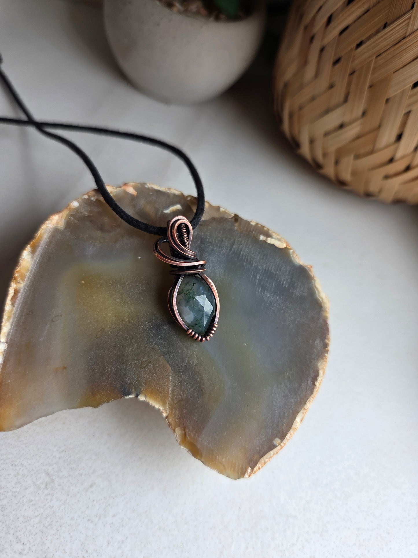 Mosslight Charm Necklace 🪴 Moss Agate