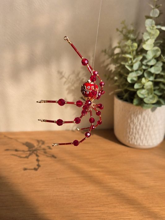 Beaded Sparkle Spider ♥️ RED