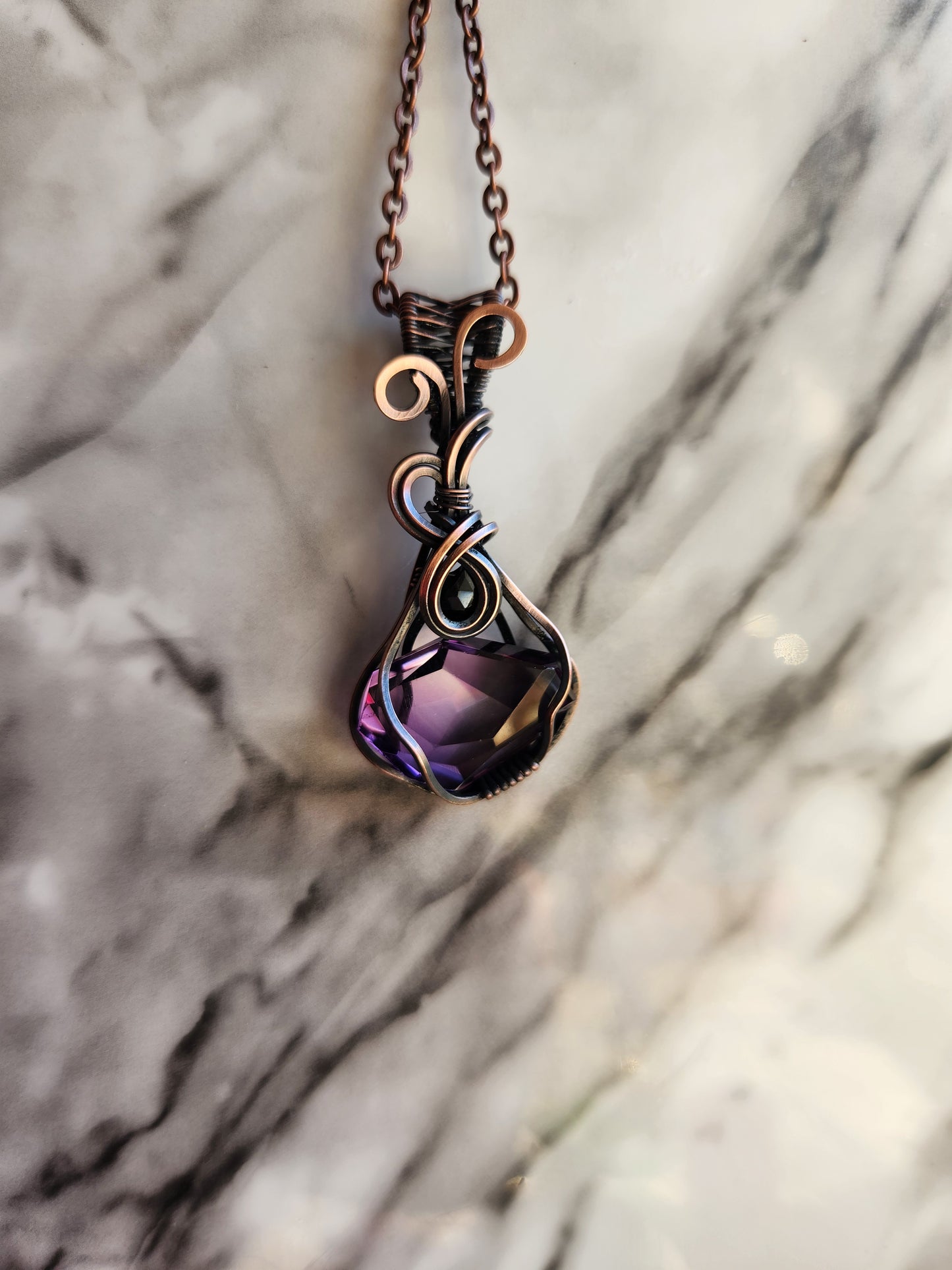 Amethyst and Black Spaniel Necklace
