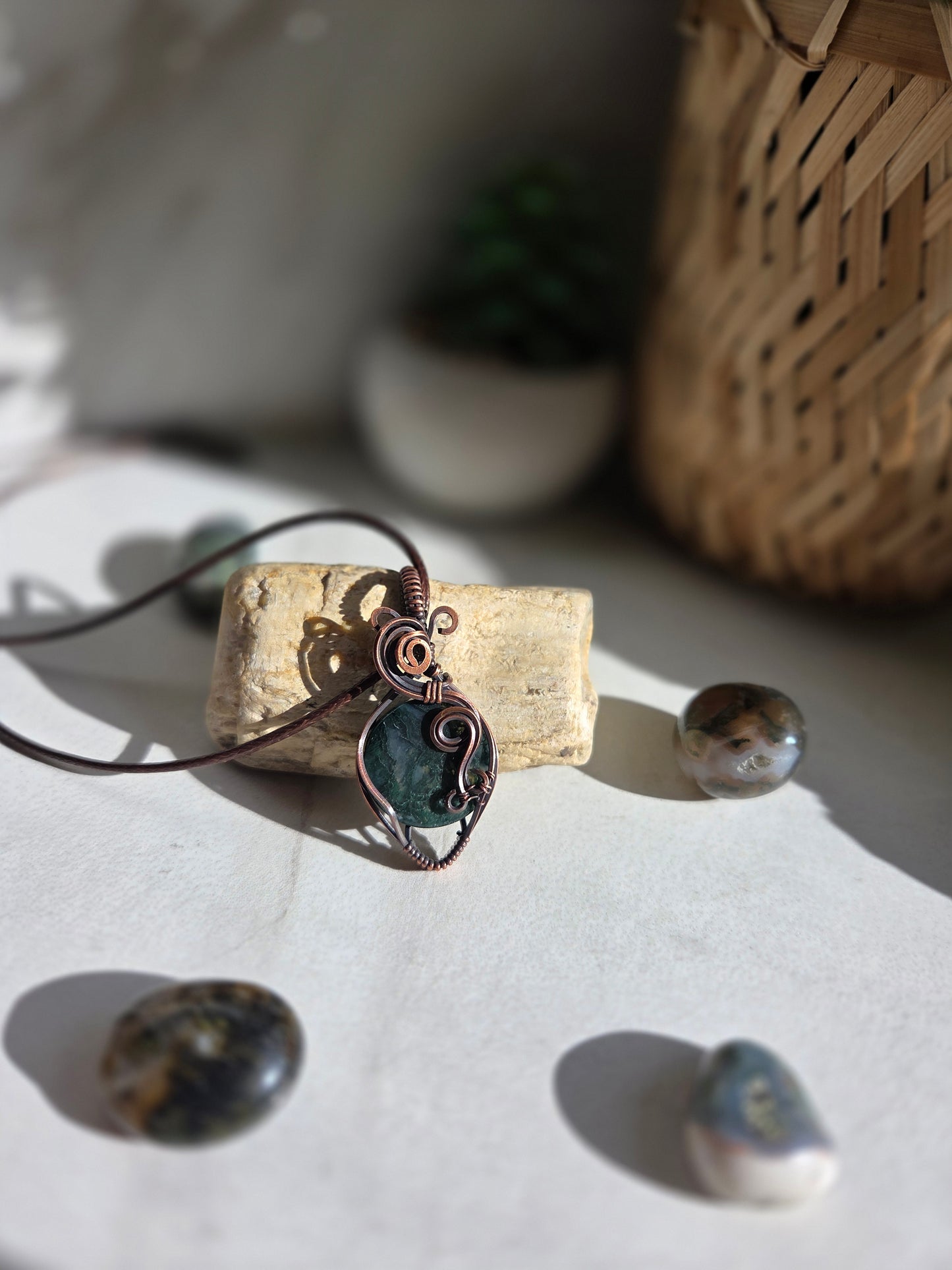 Woodland Whisper Amulet – Moss Agate Necklace 🌿