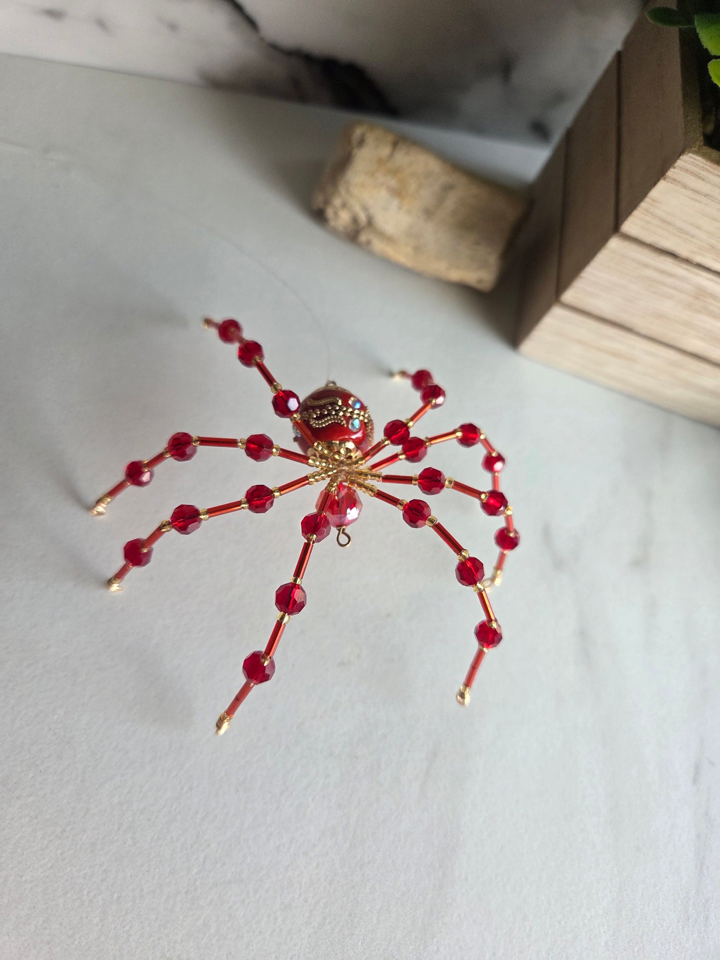Beaded Sparkle Spider ♥️ RED