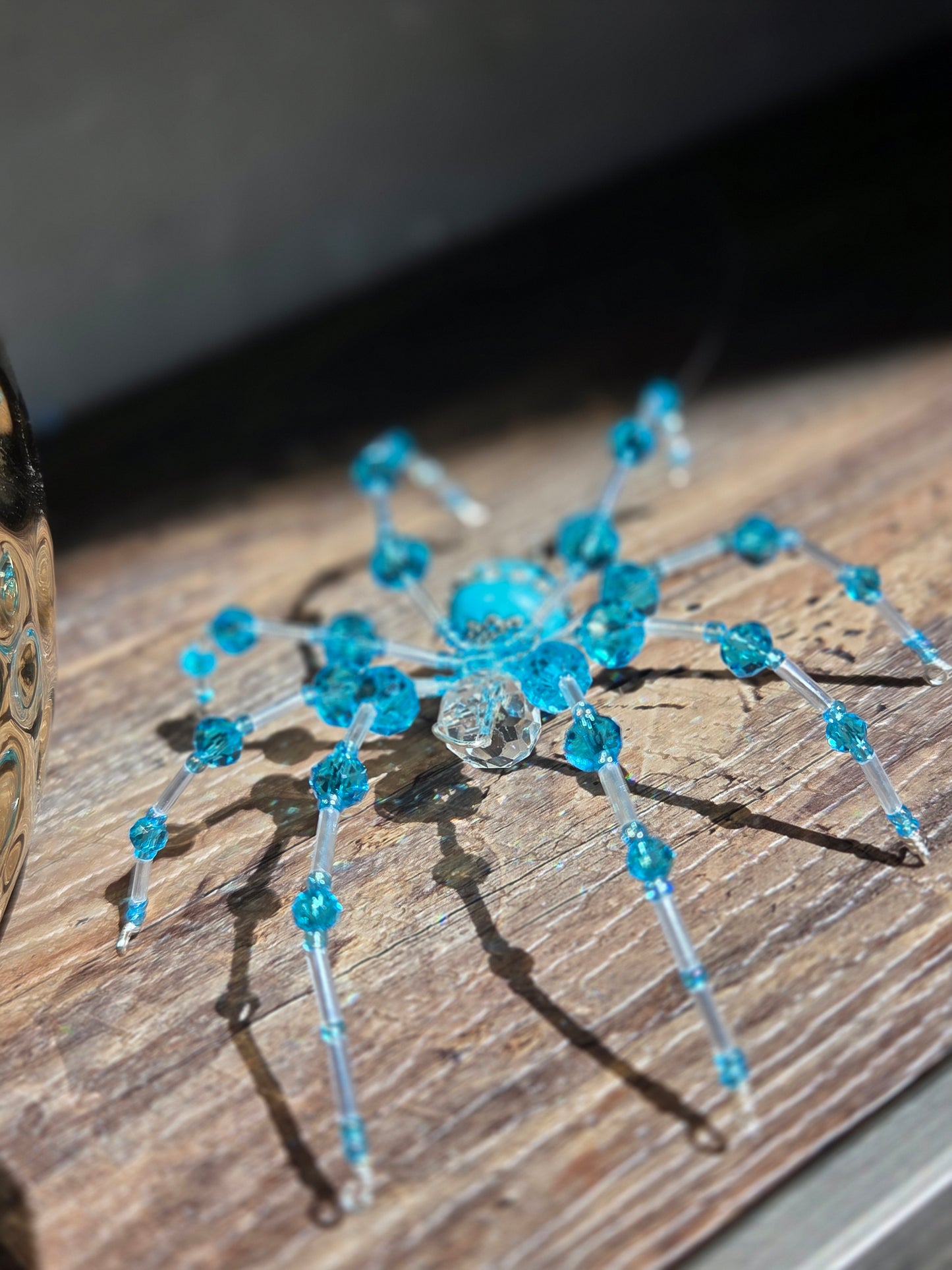 Beaded Sparkle Spider 🌊  Teal