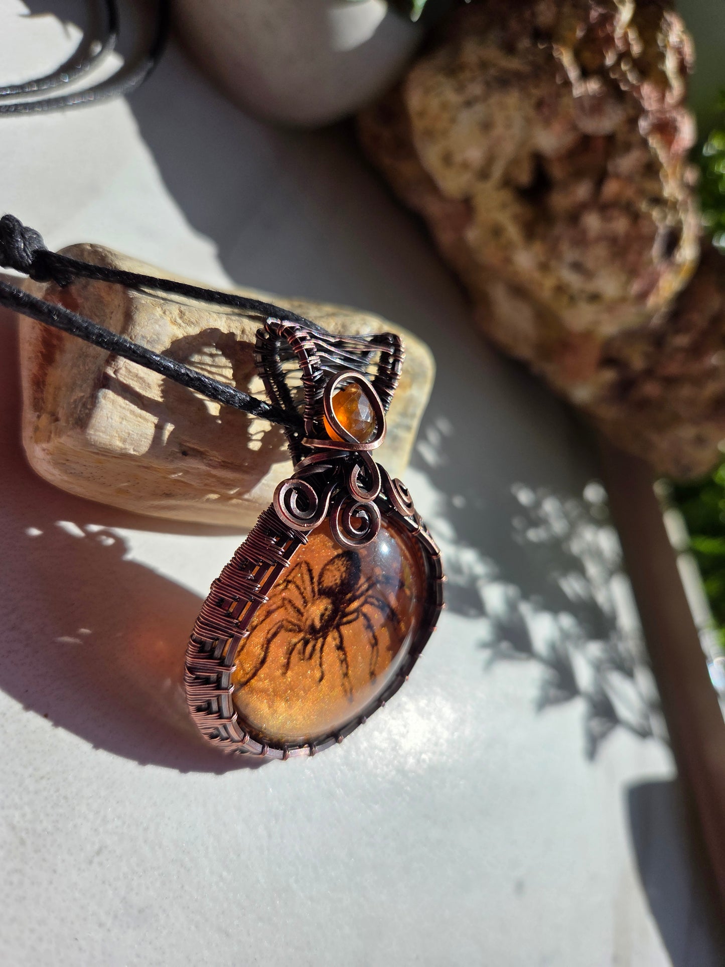 Carnelian Sipder Necklace 🕷🧡
