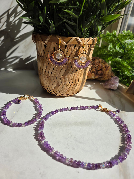 Amethyst Necklace, Bracelet & Earring Set 💜