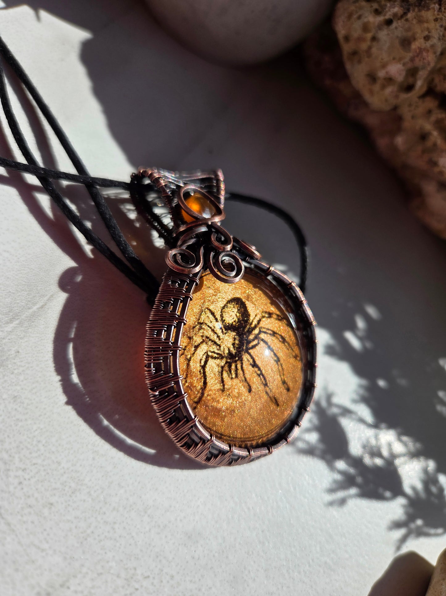 Carnelian Sipder Necklace 🕷🧡