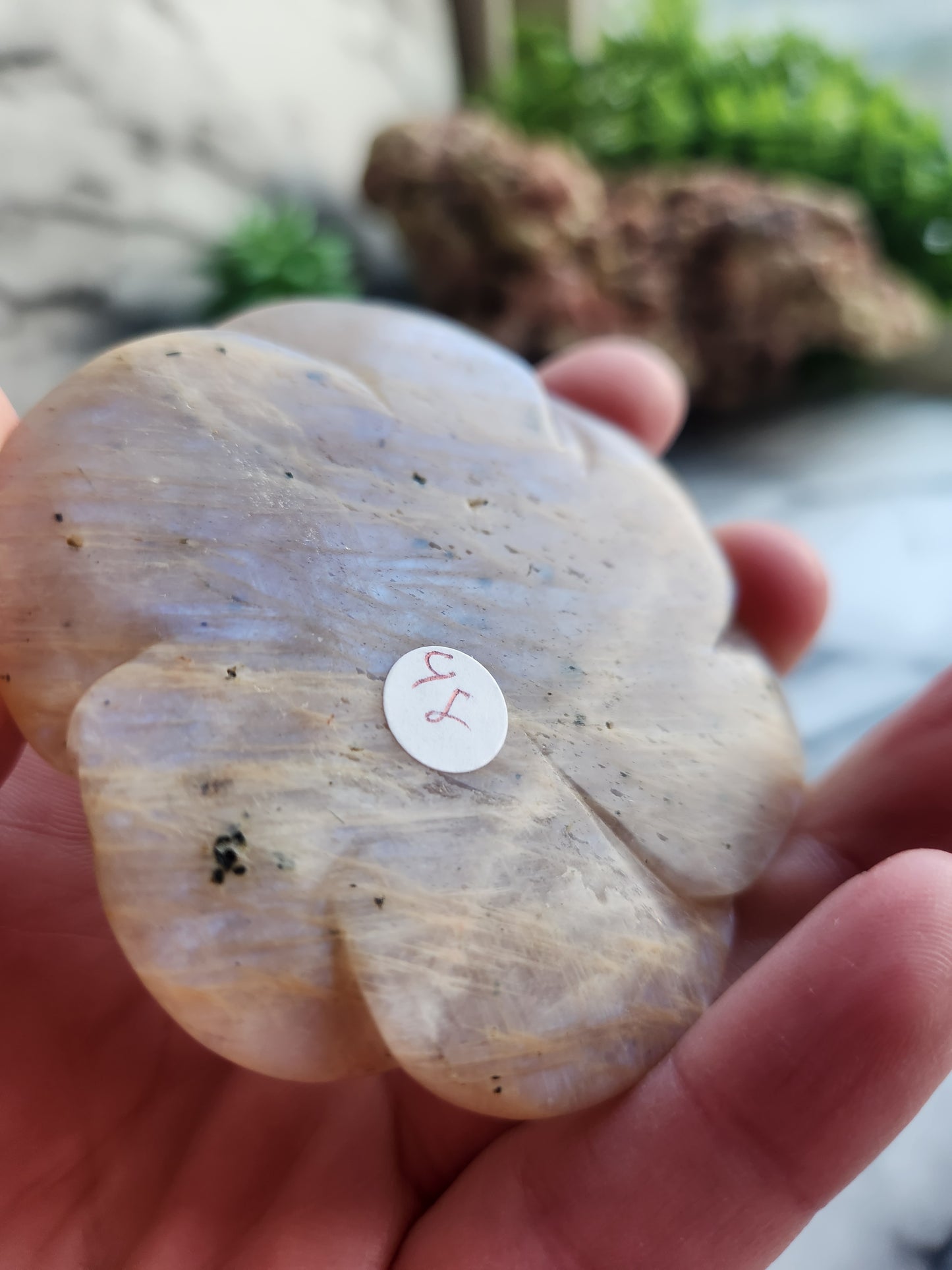 Moonstone Rose Carving