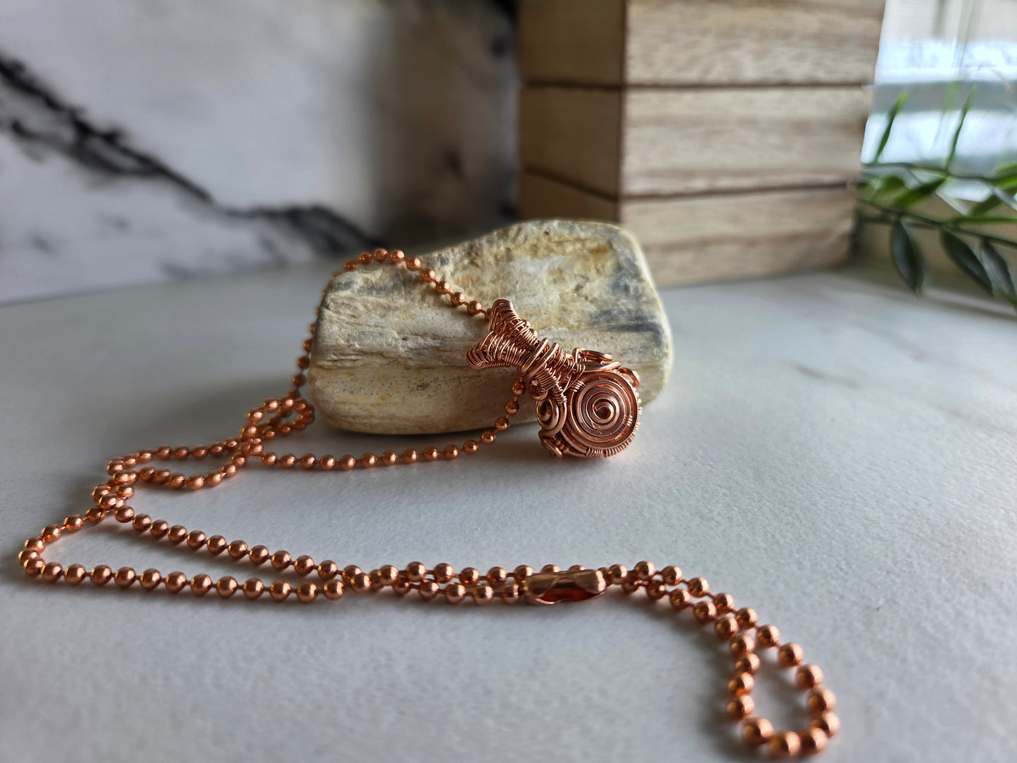 Copper Spiral Amulet Pendant
🌀🧡