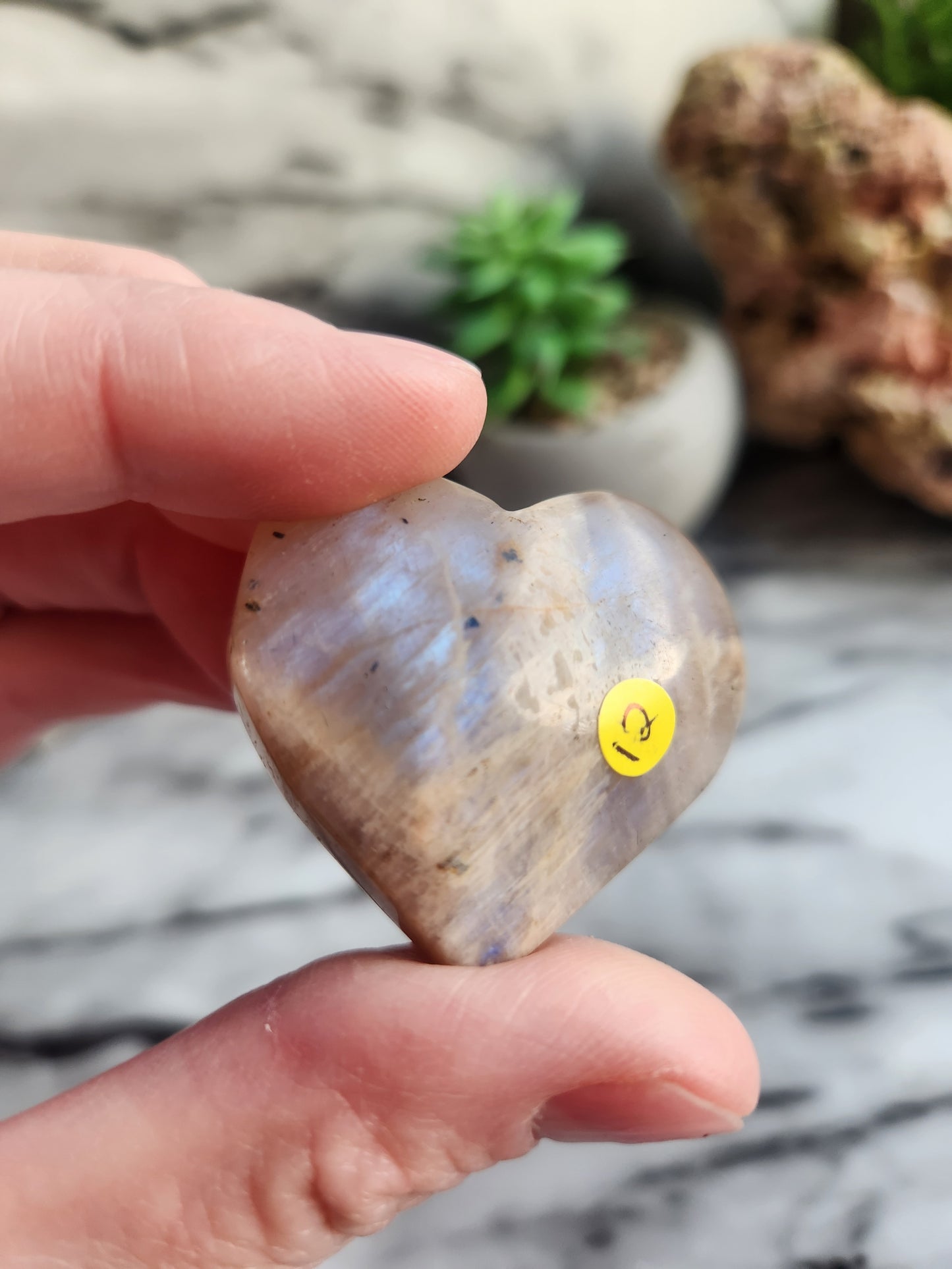 Moonstone Heart Carving