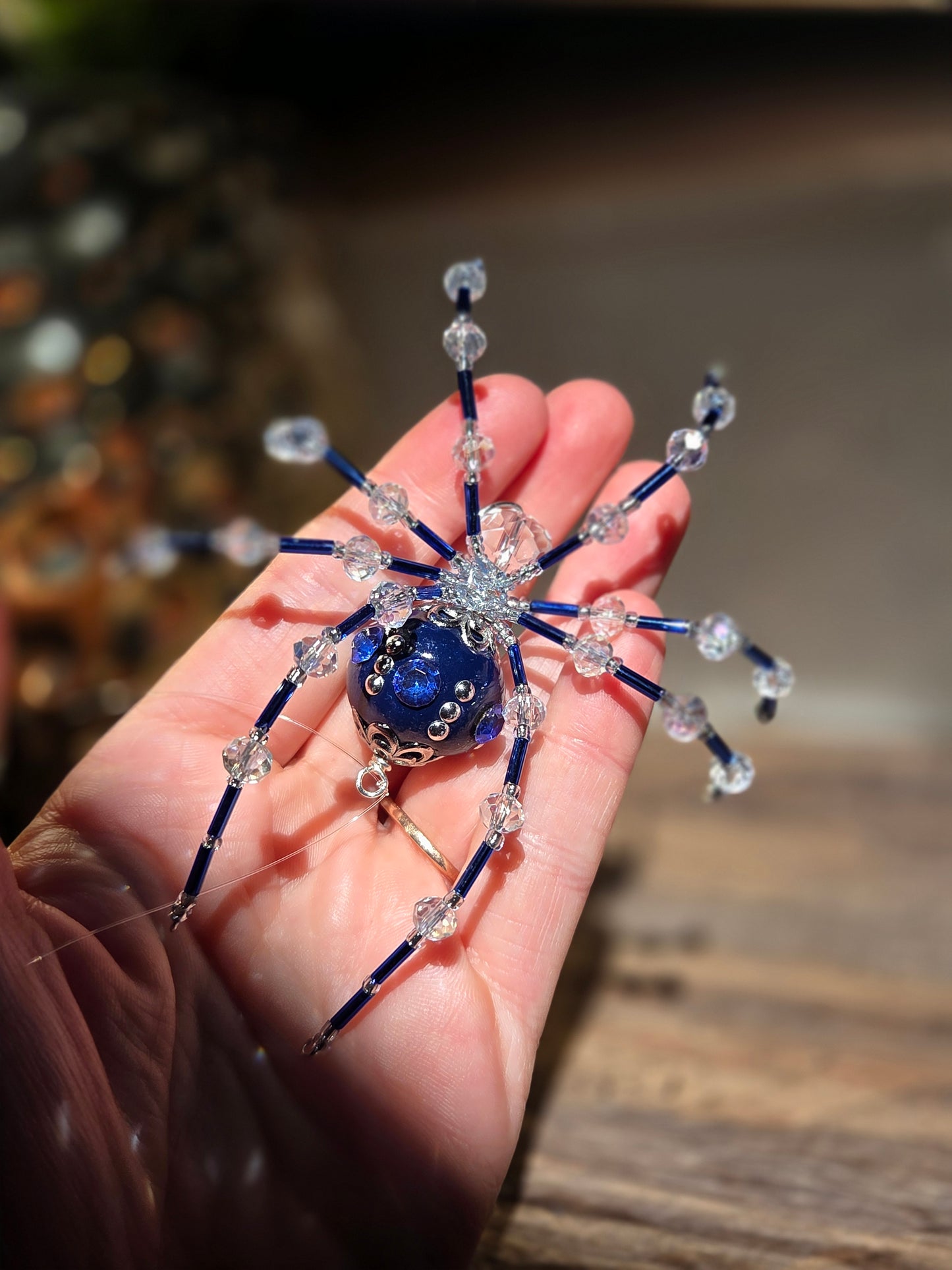Beaded Sparkle Spider 💙 Dark Blue