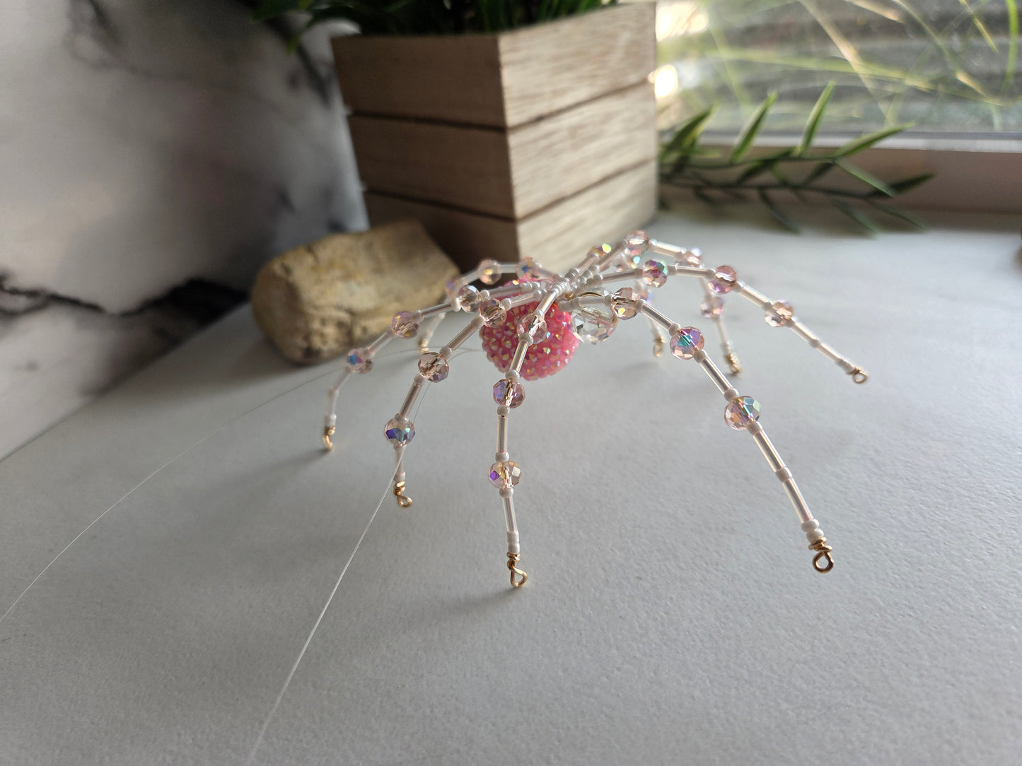 Beaded Sparkle Spider 💓 PINK