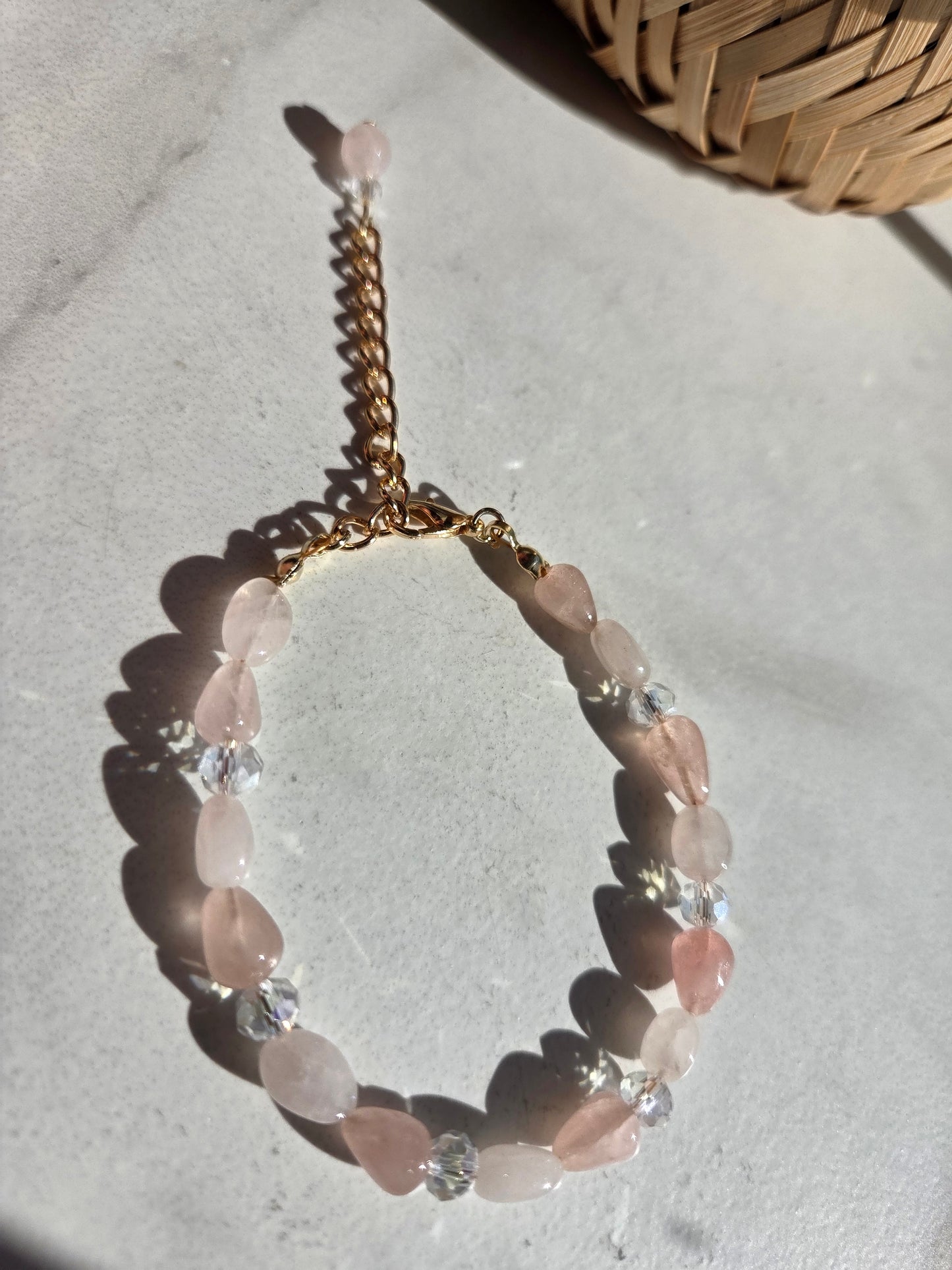 Rose Quartz Necklace, Bracelet & Earring Set 🌹