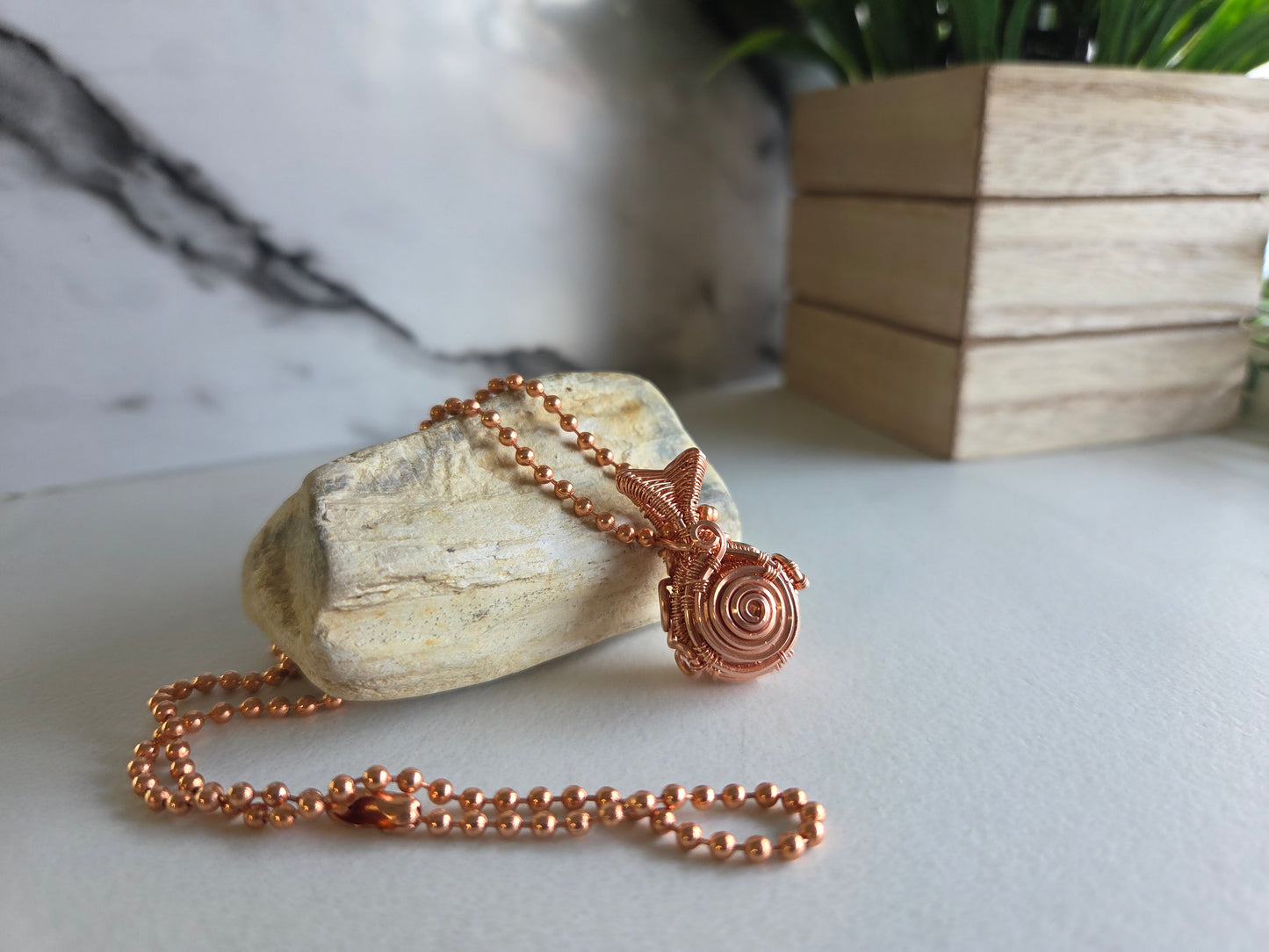 Copper Spiral Amulet Pendant
🌀🧡