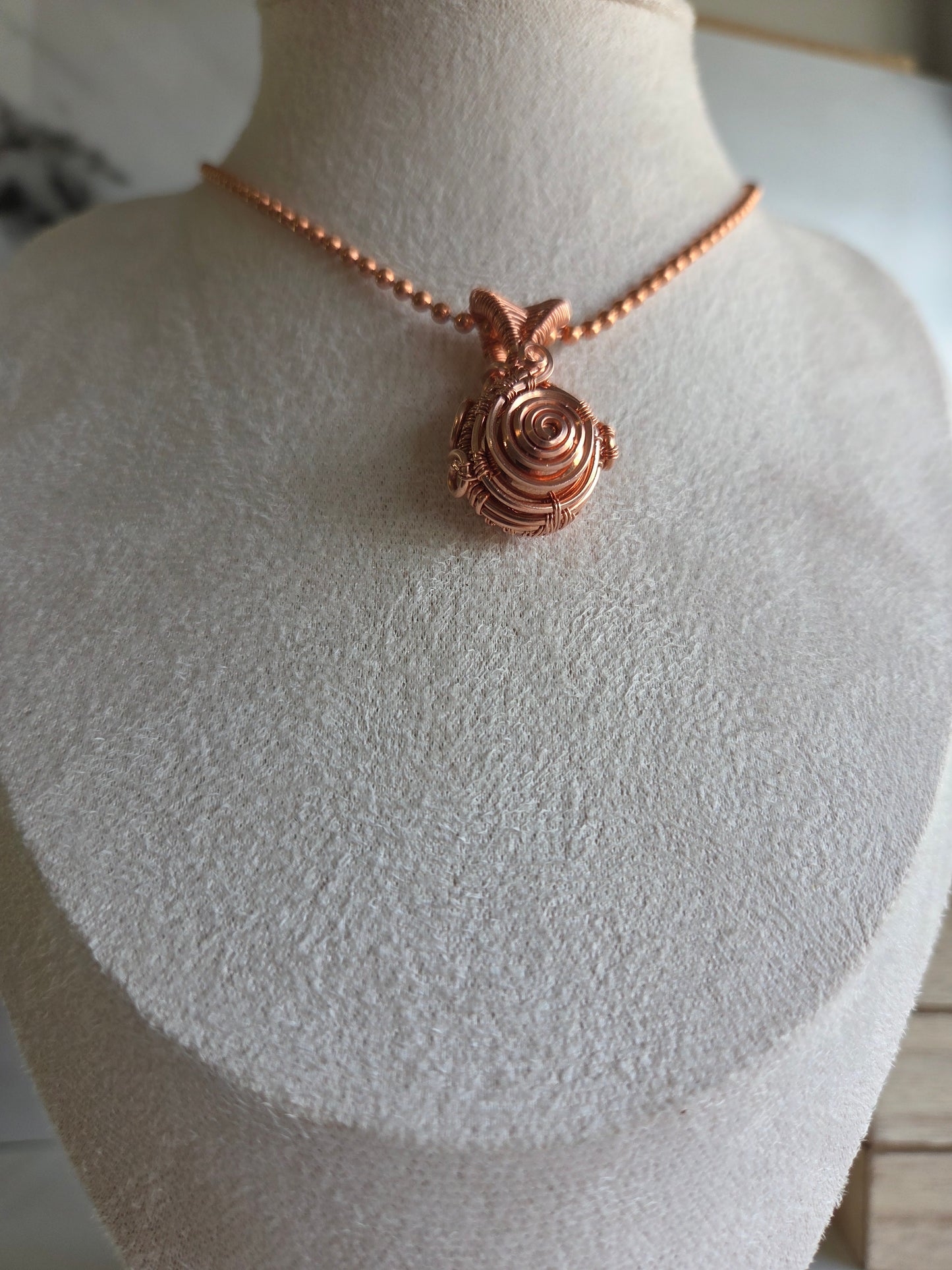 Copper Spiral Amulet Pendant
🌀🧡
