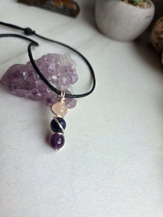 Anxiety Support 3 Beaded Necklace 💜