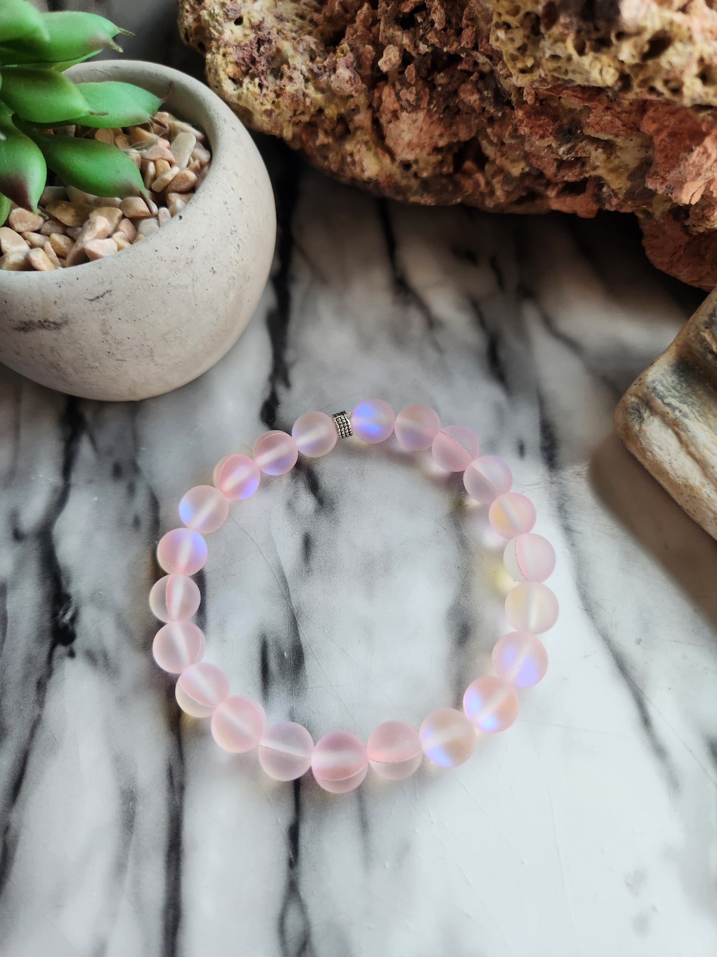 Pink Mermaid Glass Bracelet