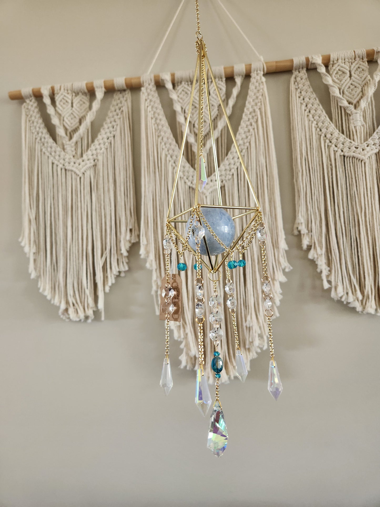 Blue Calcite Suncatcher