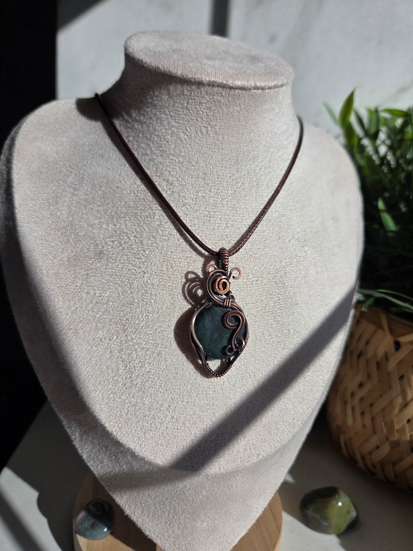 Woodland Whisper Amulet – Moss Agate Necklace 🌿