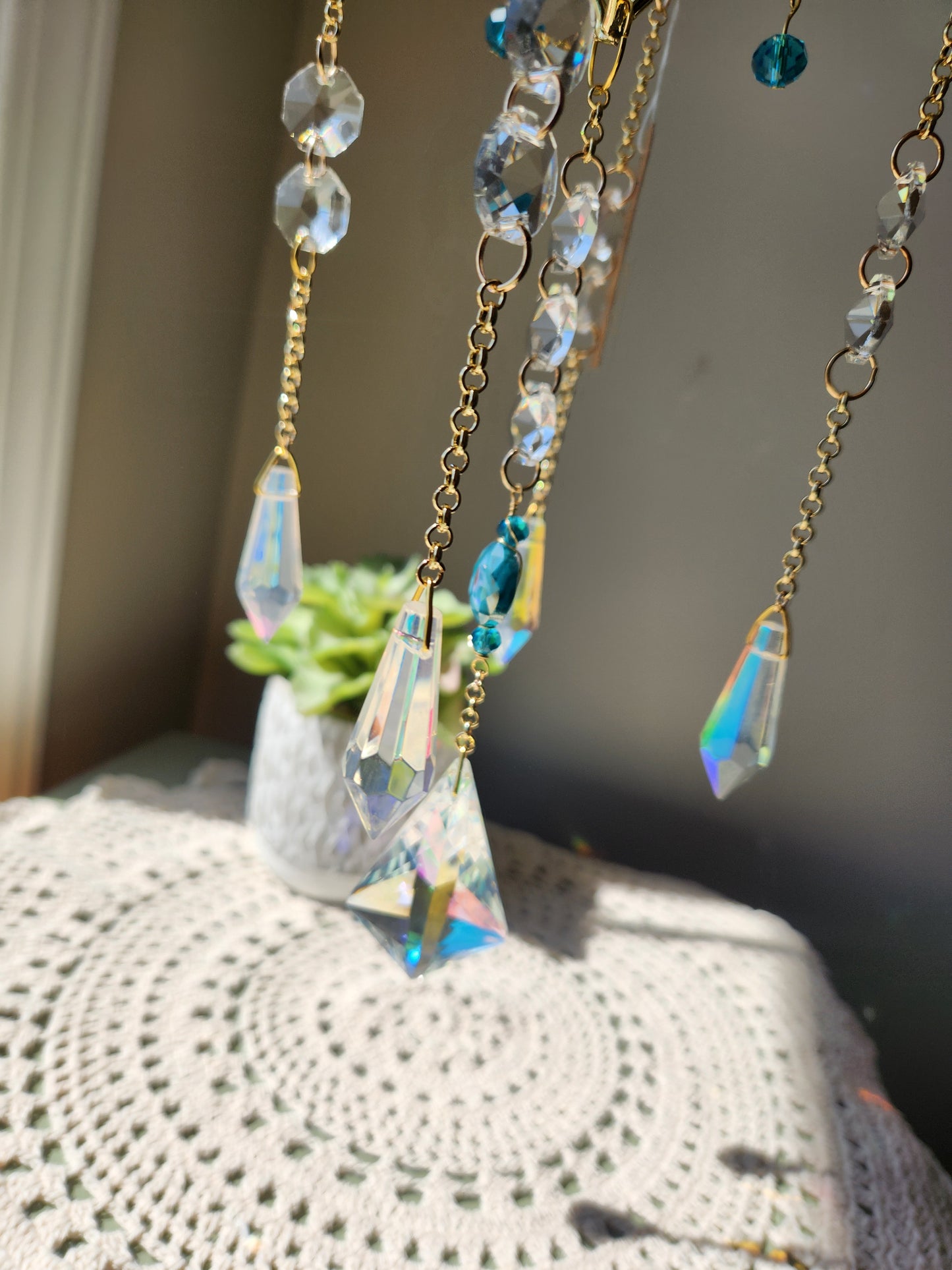 Blue Calcite Suncatcher