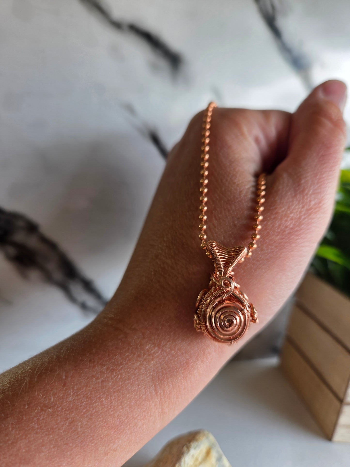Copper Spiral Amulet Pendant
🌀🧡
