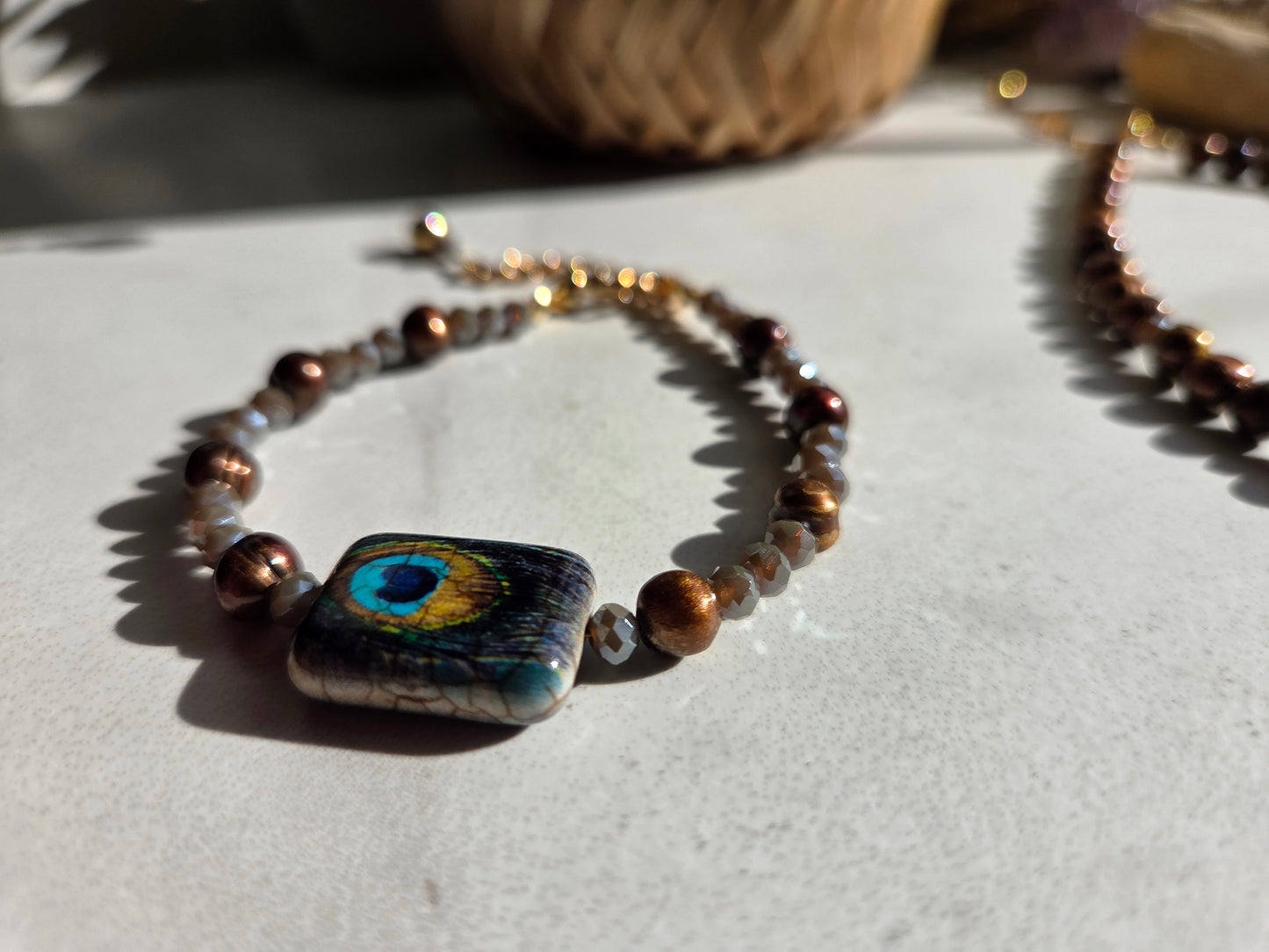 Peacock Fresh Water Pearl Necklace, Bracelet & Earring Set 🦚