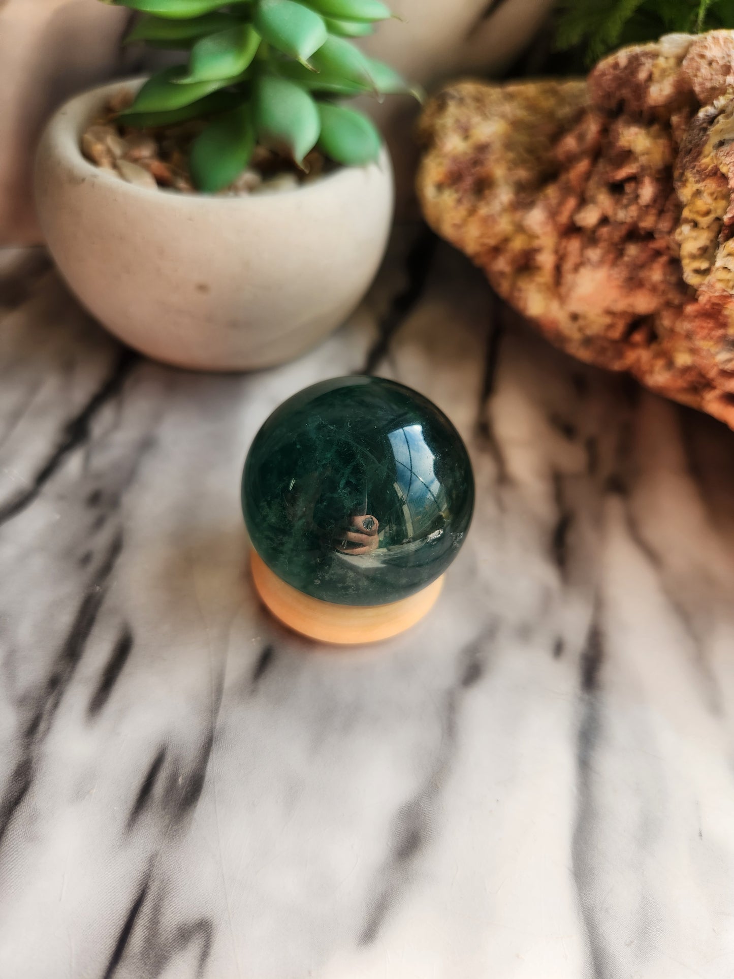 Green Fluorite Sphere