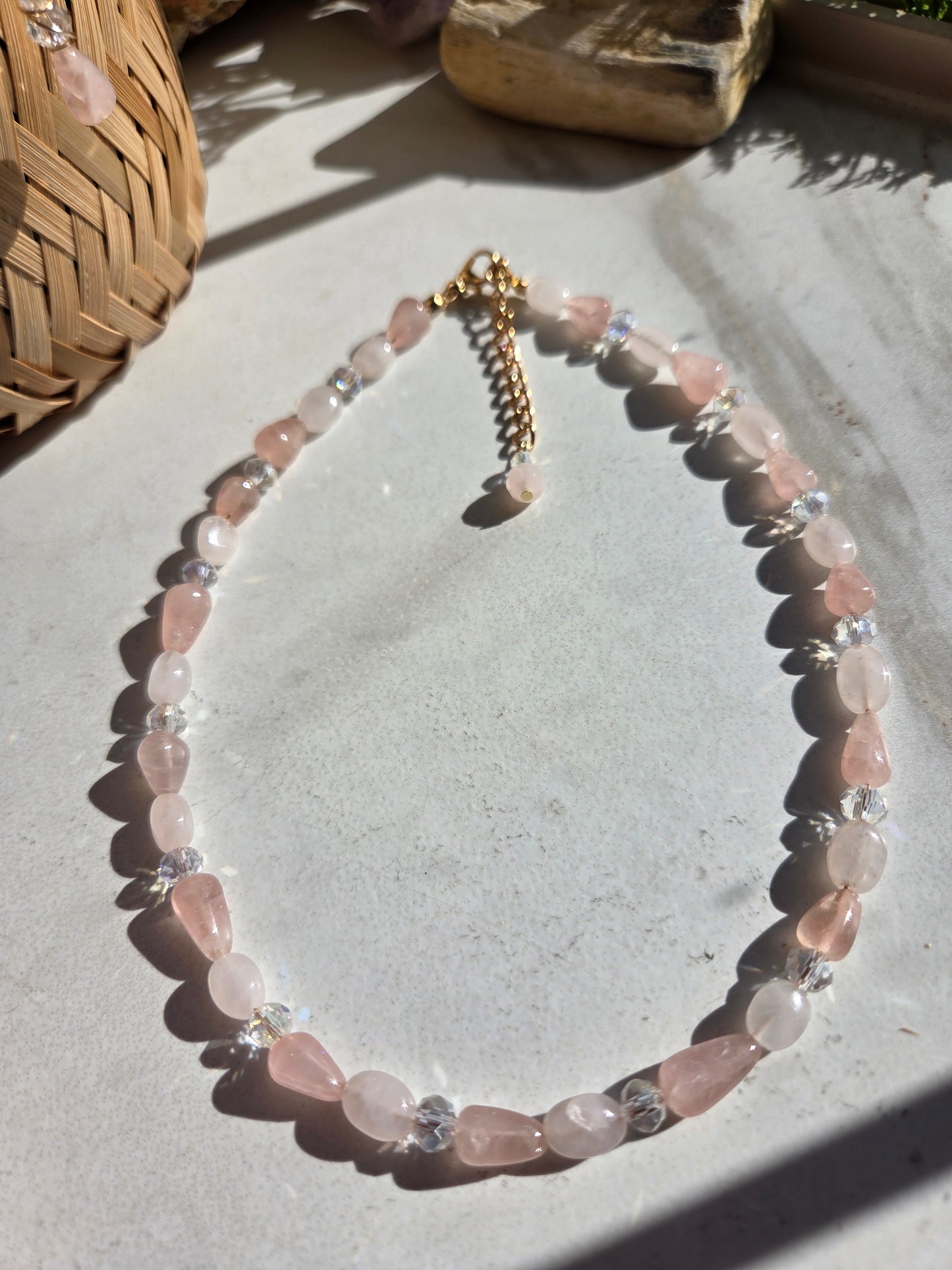 Rose Quartz Necklace, Bracelet & Earring Set 🌹