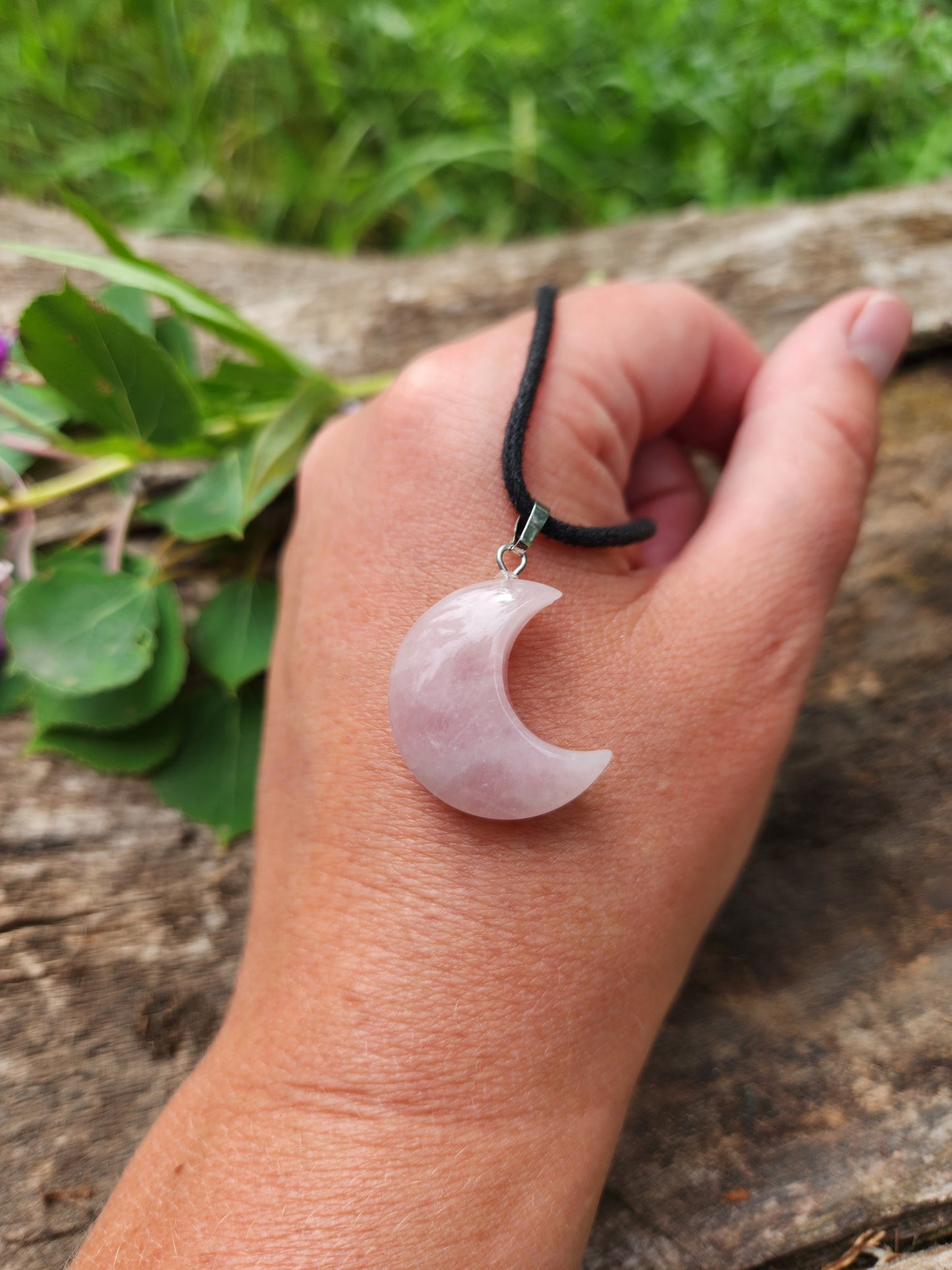 Rose Quartz Moon Necklace