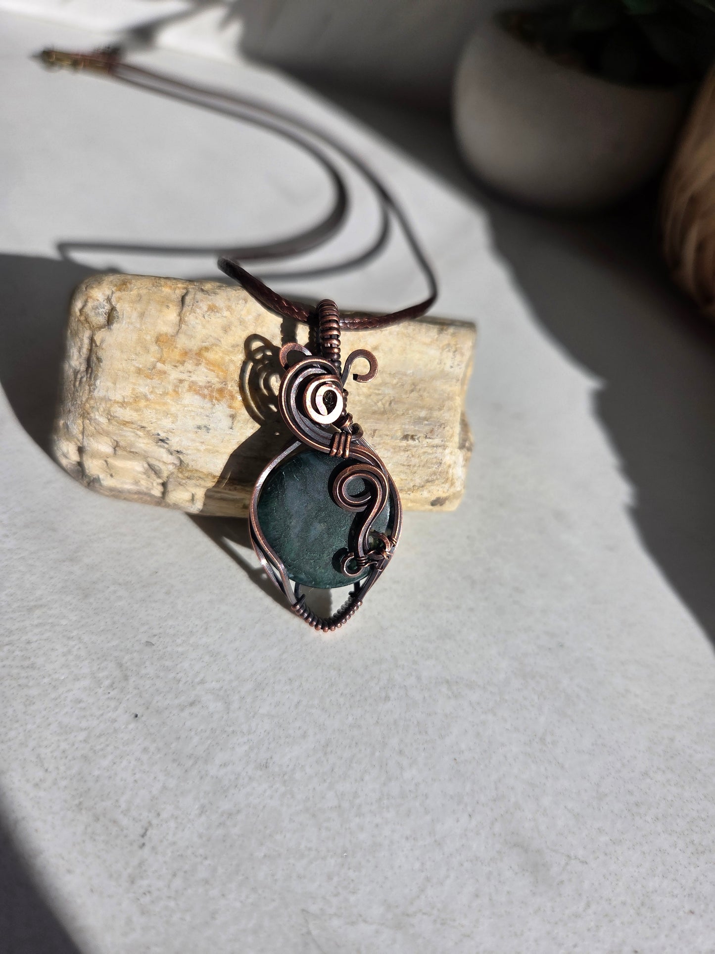 Woodland Whisper Amulet – Moss Agate Necklace 🌿