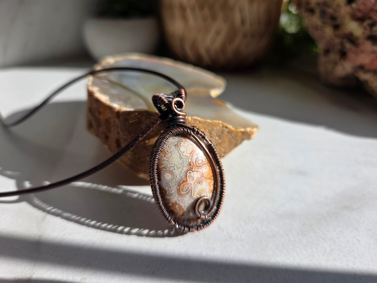 Desert Joy Amulet – Crazy Lace Agate Necklace 🏜