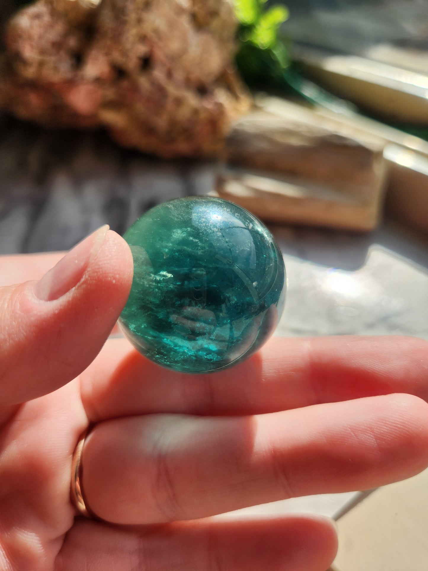 Green Fluorite Sphere